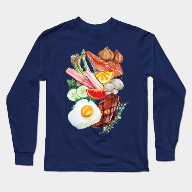 Painted Food Long Sleeve T-Shirt by thedailysoe